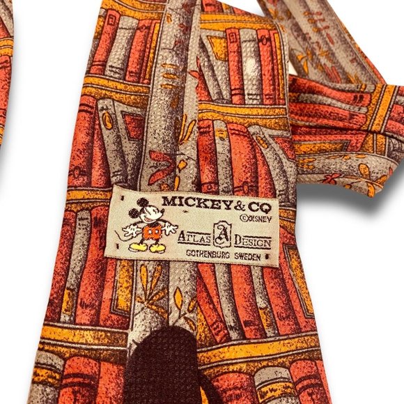Disney Mickey Mouse Vintage Silk Neck Tie. Made In Italy! PURE SILK! Rare! - Picture 6 of 10
